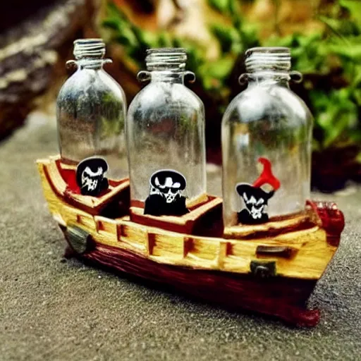 Image similar to pirateship in a bottle