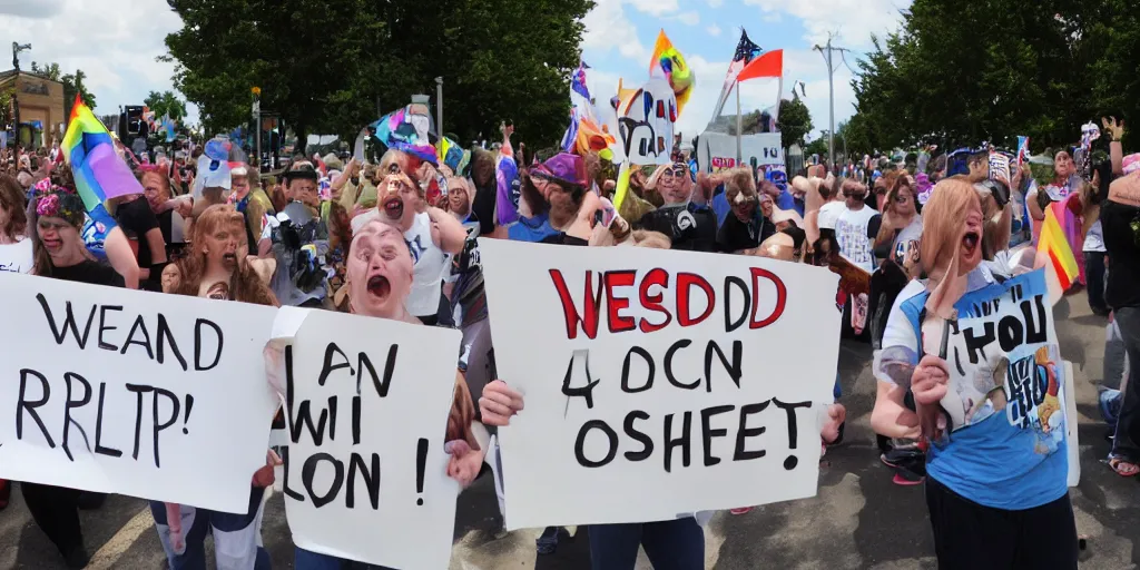 Prompt: Westboro baptist church protest