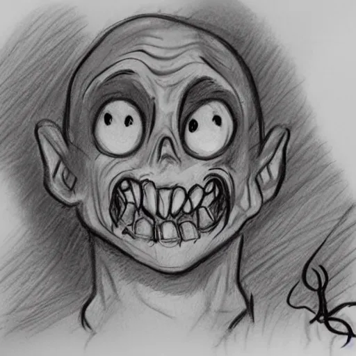 Prompt: happy 0 bored 3 milt kahl pencil sketch a lovecraftian zombie horror loomis