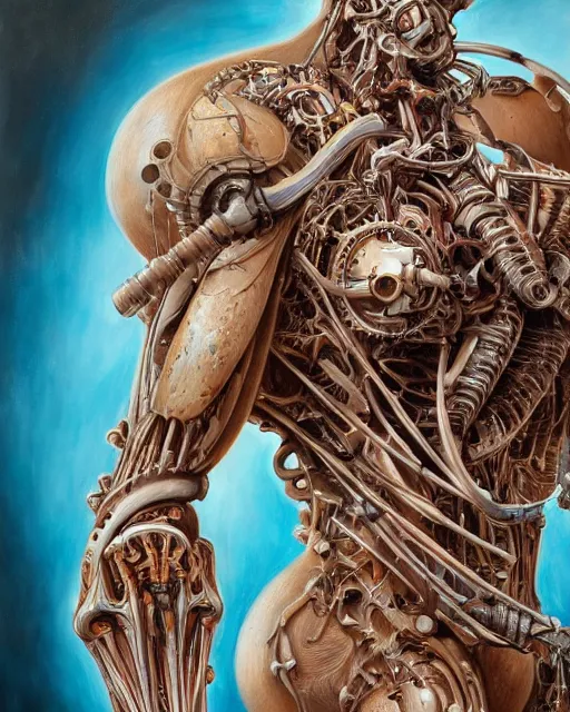 Image similar to art by frank franzetta, biomechanical, 4 k, hyper detailed