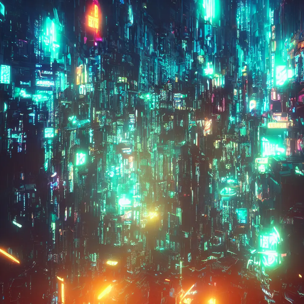 Prompt: cybercat, neon glow, cyberpunk city in the background, futurism, hyper photorealistic, digital photography, trending in artstation, cinematic, unreal engine, octane render
