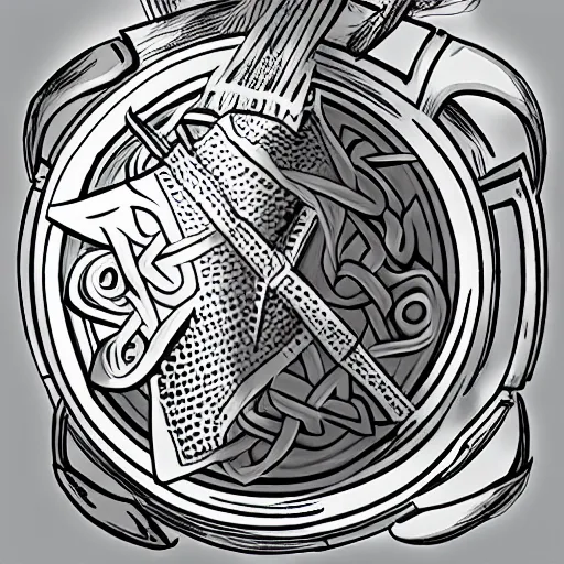 Image similar to flash art of a viking holding a shield