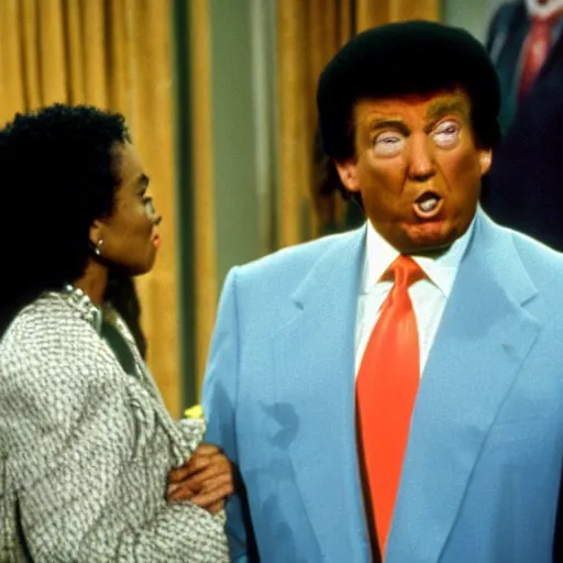 Prompt: donald trump's appearance on the cosby show