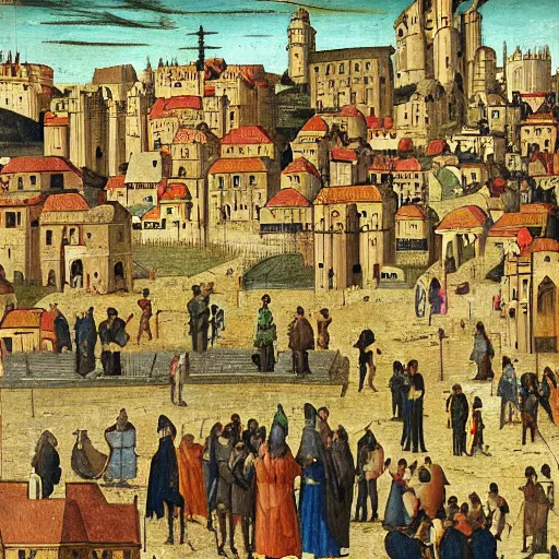 Prompt: a city, 15th century painting