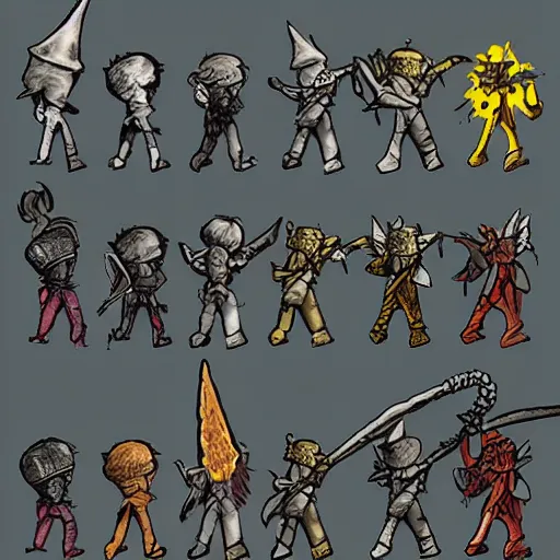 Prompt: Dark Souls character art in the style of Dr. Seuss