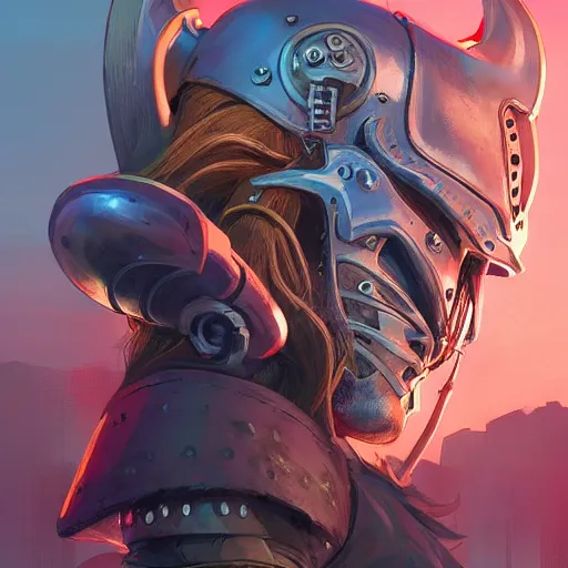 Image similar to cyberpunk viking helmet mask warrior goddess robot ninja fantasy, art gta 5 cover, official fanart behance hd artstation by jesper ejsing, by rhads, makoto shinkai and lois van baarle, ilya kuvshinov, ossdraws