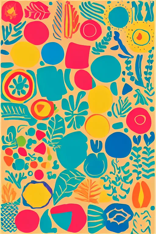 Image similar to minimalist boho style art of colorful flours, in the style of matisse, illustration, vector art