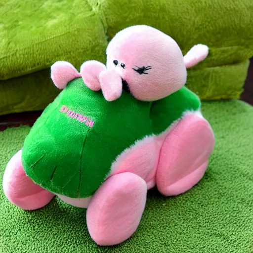 Image similar to a very soft persian pink plush john deere with pluche