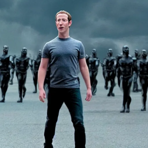 Image similar to a film still of mark Zuckerberg in the movie 300, high quality