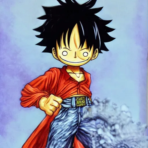 Prompt: Luffy by kentaro miura