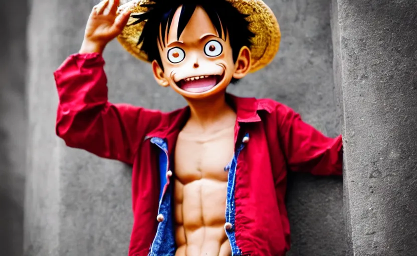 Image similar to a luffy as 🐒, photography