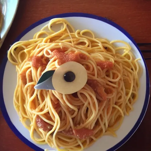 Image similar to spaghetti in the shape of a bird