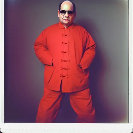 Image similar to polaroid of george costanza wearing chinese communist clothing, colored, taschen, award - winning, by nan goldin