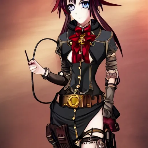 Prompt: photo of a steampunk anime girl