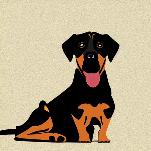 Image similar to lanky rottweiler concept art