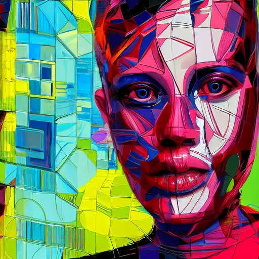 Prompt: Artificial intelligence becoming sentient and conscious by Françoise Nielly high detail 3D render