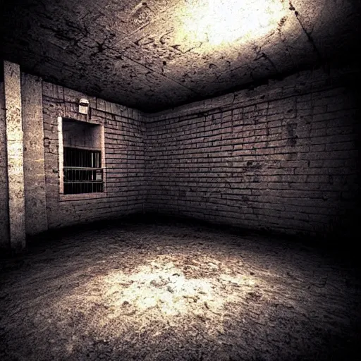 Prompt: scary dark abomination in a basement, creepy atmosphere, realistic lighting
