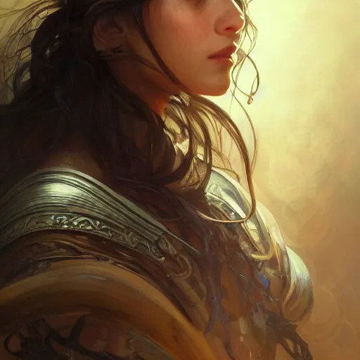 Prompt: portrait of a badass goddess, greek mythology, dark fantasy, magic, intricate, headshot, highly detailed, digital painting, artstation, concept art, sharp focus, cinematic lighting, illustration, art by artgerm and greg rutkowski, alphonse mucha, cgsociety