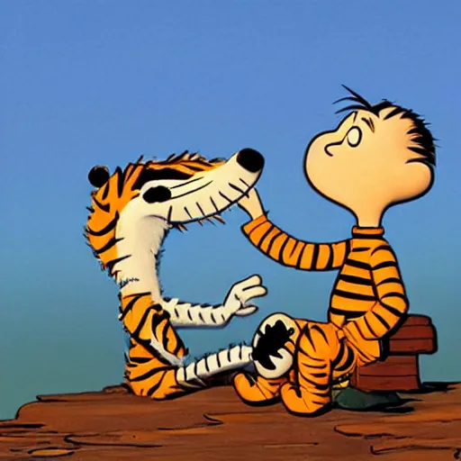 Image similar to Pixar, Calvin and Hobbes,