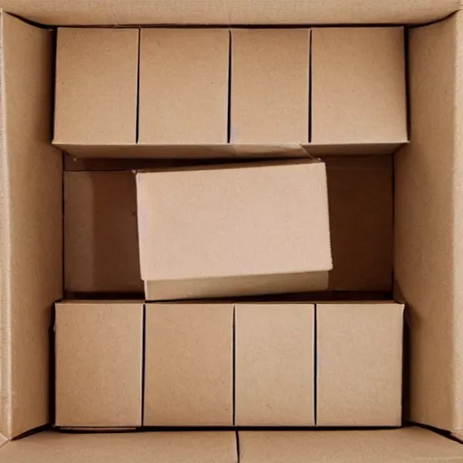 Prompt: a box of suddenly sad
