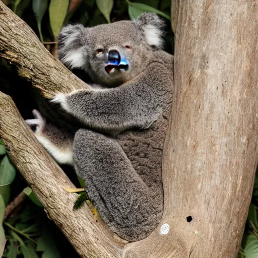 Image similar to sleeping koala in a eucalyptus tree