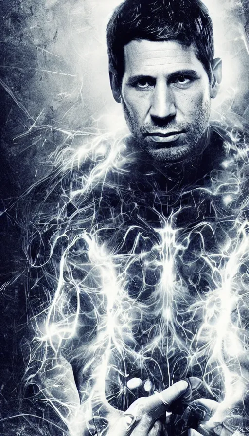 Image similar to portrait of a digital shaman, by zack snyder