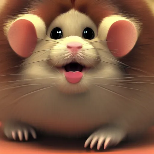 Image similar to anthropomorphic! furry, hamster, 8 k, hd