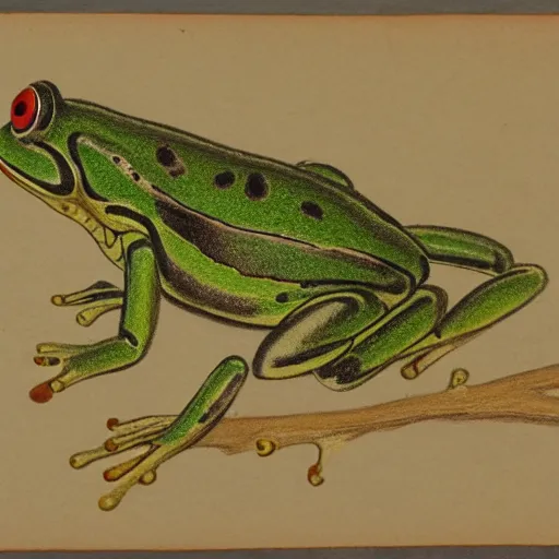 Image similar to drawing of a frog from 1 7 9 0 by ito jakuchu