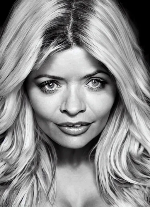 Image similar to holly Willoughby with the physique of a body builder, symmetrical facial features, hyper realistic, ultra detailed, cinematic, dynamic lighting, photorealistic, refined, intricate, digital art, digital painting, masterpiece, 8k