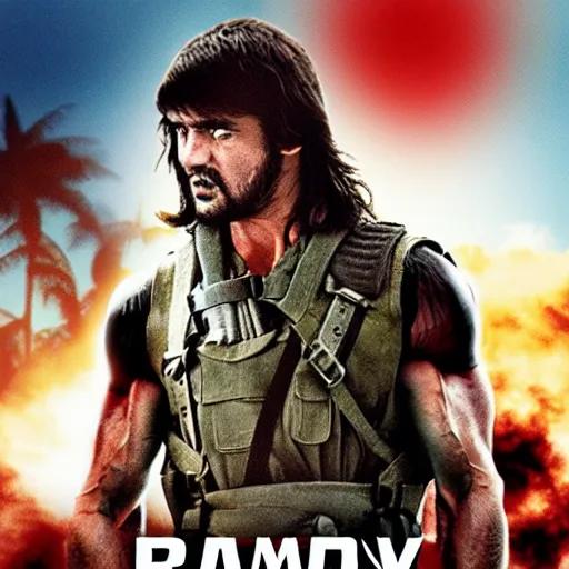 Prompt: rambo 5 7, movie poster