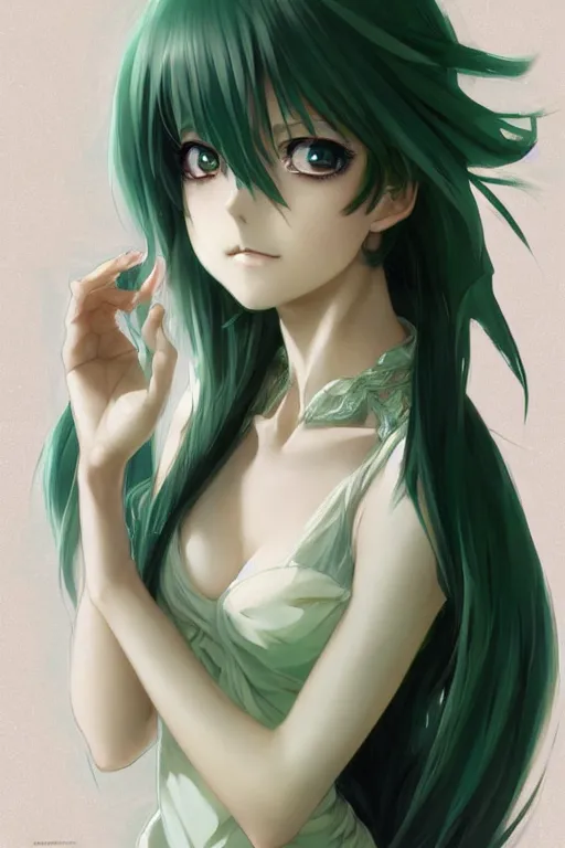 Green Hair Anime Girl by BeroBer1 on DeviantArt