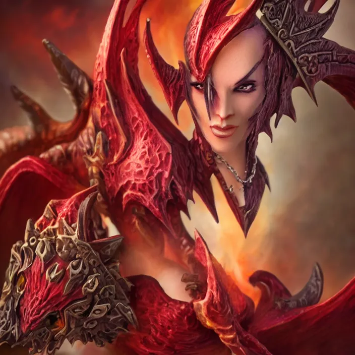 Image similar to onyxia, an world of warcraft portrait of onyxia, figurine, detailed