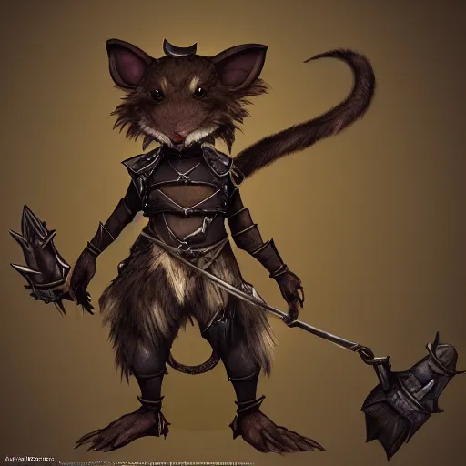 Image similar to a full body shot of an anthro furry rat wearing a fantasy armor, fantasy, artstation, furry art, furaffinity, deviantart, symmetrical, highly detailed, award winning, trending