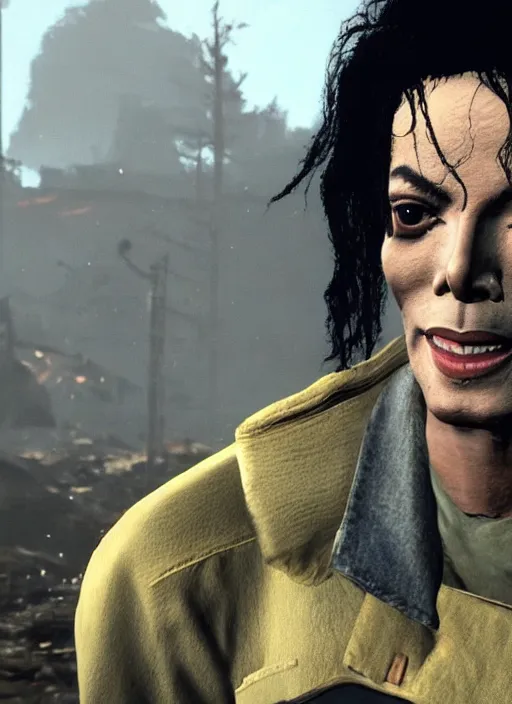 Prompt: Michael Jackson in fallout 4