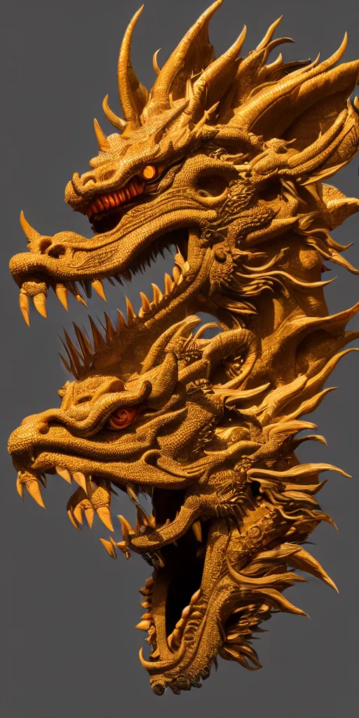 Prompt: a beautiful delicate huge mega chinese dragon head, solid background, electron flow, android, mechanical, metal, model design, fine texture structure, hyper detailed, perfect shadows, atmospheric lighting, 3 d render, in the style of pascal blanche and sparth juan zigor samaniego, paul pepera pablo roldan, displayed in the exhibition hall, 4 k hd