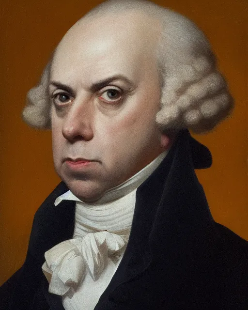 Prompt: upper body portrait of paul giamatti! as united states president james madison, 1 8 1 2, paul giamatti, official portrait, oil on canvas by anton otto fischer, trending on artstation