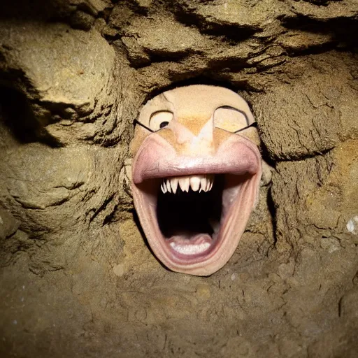 Image similar to smiling creature in a dim cave