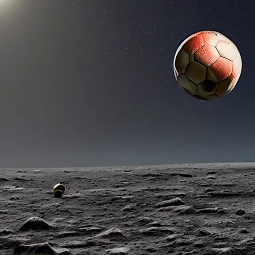 Prompt: a soccer match on the moon