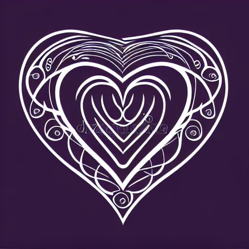 Image similar to dark magical heart logo, 4 k, vector illustration, hd