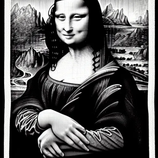 Prompt: mona lisa by ed fairburn, joseph clement coll, franklin booth