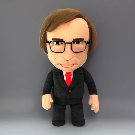 Image similar to saul goodman from better call saul fumo plush, realistic, highly detailed, studio lighting,