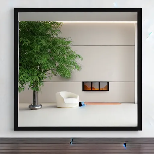 Image similar to peach - colored zen clean modern minimalist white room with koi pond by peter tarka in an ivory room well contoured smooth fair walls, up close shot, sharp focus, zen, clean, modern minimalist, octane highly render, 4 k, ultra hd,