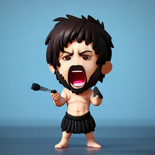 Image similar to a digital painting of a very confused greek god screaming, chibi, by antonio mello, 3 d nft, nendoroid 3 d, cyberpunk artm, cgsociety, seapunk, anime aesthetic, rendered in maya
