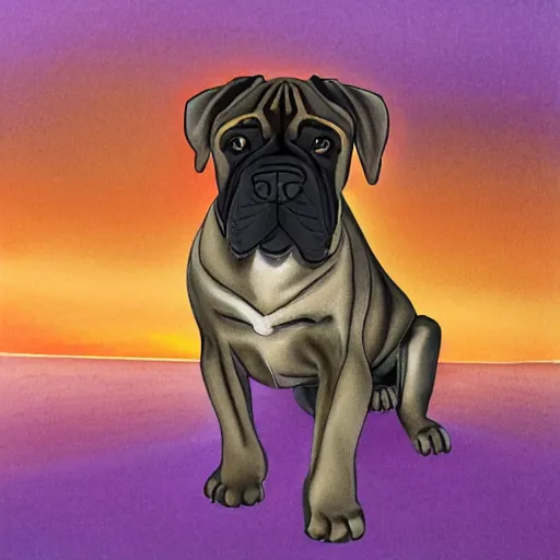 Image similar to sunset colored bullmastiff