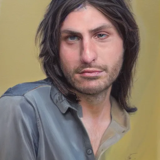 Image similar to johnathan katz, oil portrait, photorealistic, high detail