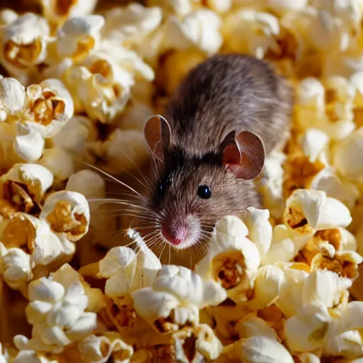 Prompt: mice in popcorn