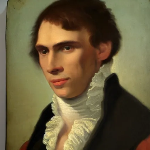 Image similar to An 18th century oil painting of Jerma985, portrait of Jerma985, grainy, realistic, very realistic, hyperrealistic, highly detailed, very detailed, extremely detailed, very neat, very epic, very cool, detailed, trending on artstation