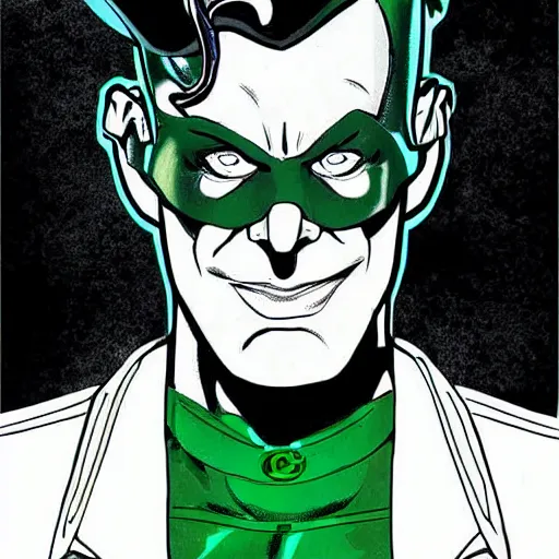 Prompt: the riddler comic book illustration