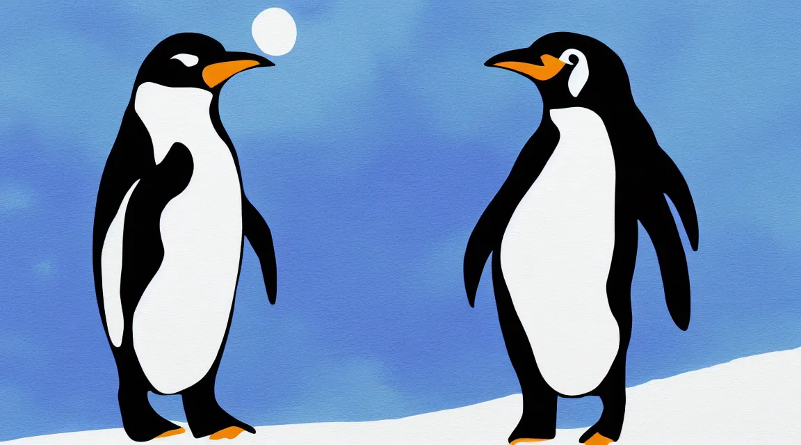 Image similar to linux tux penguin wallpaper painted by gogan