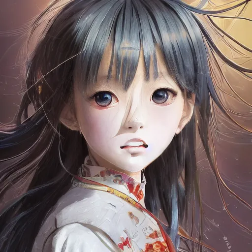 Image similar to dynamic composition, motion, ultra-detailed, incredibly detailed, a lot of details, amazing fine details and brush strokes, colorful and grayish palette, smooth, HD semirealistic anime CG concept art digital painting, watercolor oil painting of a Japanese schoolgirl, by a Chinese artist at ArtStation, by Huang Guangjian, Fenghua Zhong, Ruan Jia, Xin Jin and Wei Chang. Realistic artwork of a Chinese videogame, gradients, gentle an harmonic grayish colors.